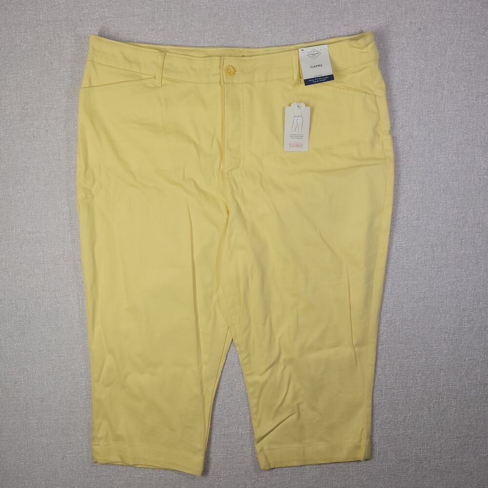 St. John's Bay Butter Yellow Capri Pants - New With Tags Size 18
